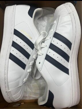adidas Kids White and Black Superstar Sneakers